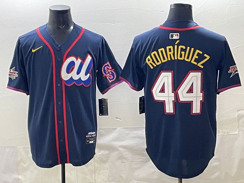 Men 2025 Seattle Mariners 44 Rodriguez dark Blue All star Nike MLB Jersey style 09